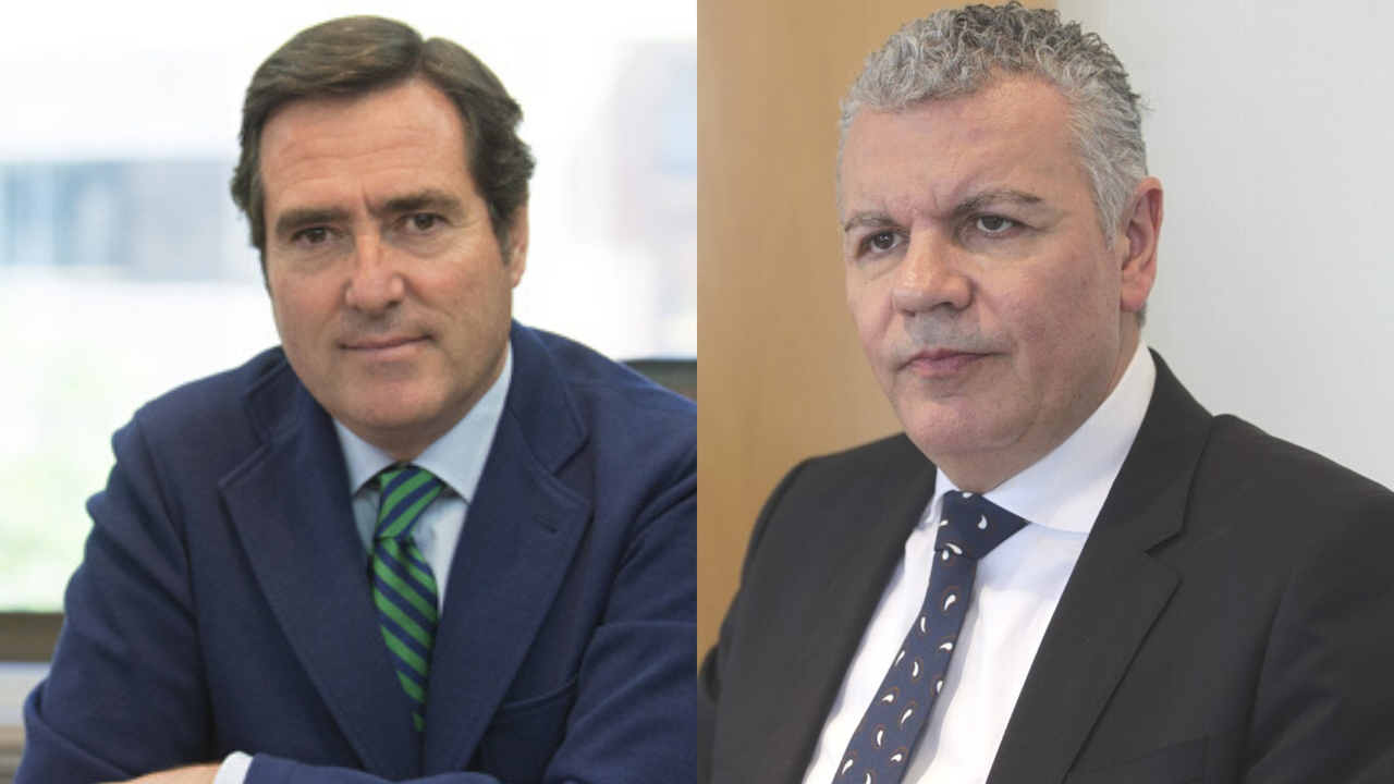 Antonio Garamendi, presidente de la CEOE, y Belarmino Feito, presidente de FADE