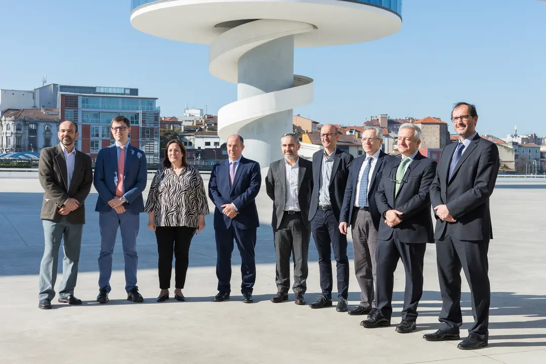 Charles Martin (ArcelorMittal R&amp;D), Luis Pérez (Gonvarri I+D), Covadonga Carballo (WTECH), Orlando Simancas (Reneergy), Victor Martínez (IDESA), Julián Ruiz (CINNO), Miguel Ángel López (SATEC), Ricardo Sánchez (ADZ Tecnología) e Íñigo Felgueroso (IDONIAL) / Marta Martín