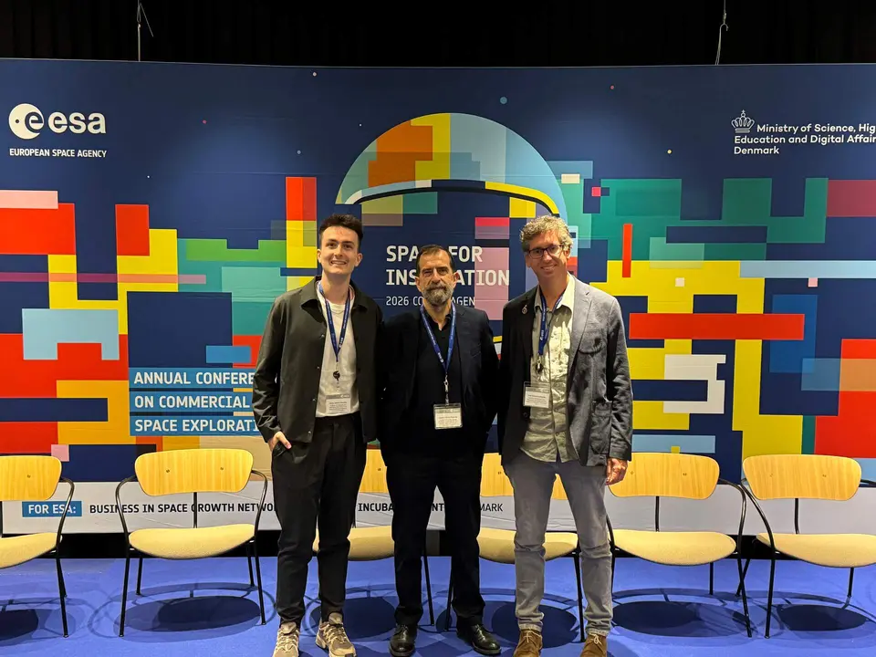 Jaime Jurado, Joaqu&iacute;n P&eacute;rez y Luis G&oacute;mez Hortig&uuml;ela durante el certamen celebrado en Copenhague / Foto: ICP-CSiC.