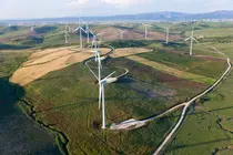 Vista a&eacute;rea de aerogeneradores en la provincia de Huelva, Espa&ntilde;a.