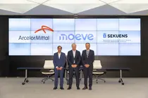 Pinakin Chaubal, director de tecnolog&iacute;a de ArcelorMittal,  Maarten Wetselaar, CEO de Moeve, y David Gonz&aacute;lez, director ejecutivo de Sekuens / Foto: moeveglobal.com