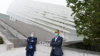 José García Fanjul, Decano del COIIPA, y Paulino Álvarez Ondina, Decano del CITIPA | Marta Martín