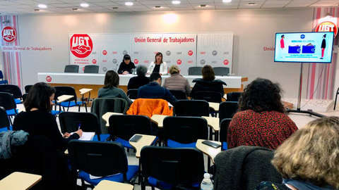 Cristina Antoñanzas presenta el informe de UGT con motivo del 22 de febrero, Día Internacional de la Igualdad Salarial