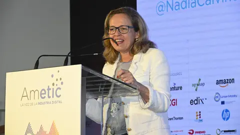 Nadia Calviño, vicepresidenta segunda y ministra de Asuntos Económicos y Transformación Digital, en la inauguración del 34º Encentro de AMETIC