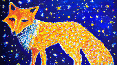 DALL·E 2022-11-24 17.31.13 - a painting of a fox in the style of Starry Night