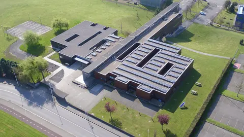 Vista aérea del edificio de Gijón Impulsa en la Milla del Conocimiento Margarita Salas / Cedida