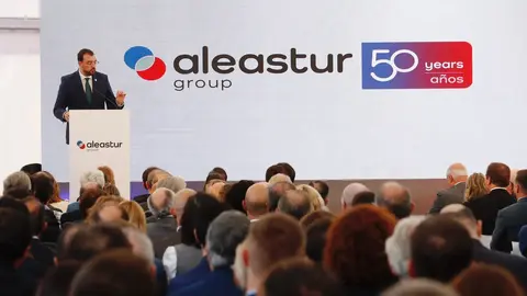 Adrián Barbón, presidente del Gobierno del Principado en la celebración del 50 aniversario de Aleastur / foto cedida.