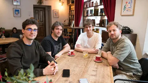 Daniel Álvarez, Juan Ignacio Bousquet, Daniel Piñera y Vlad Cortac, cuatro de los seis componentes de Asturexplorers / Marta Martín