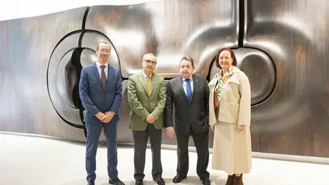 Miguel Ángel Traverso, director de empresas Caja Rural de Asturias; Antonio Fernández -Escandón, presidente FEMETAL; Fernando Martínez, presidente Caja Rural de Asturias y Maria Pérez, secretaria general de FEMETAL / Foto cedida