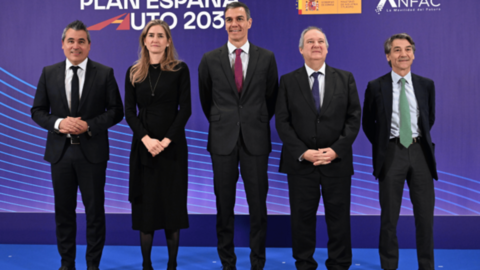 Pedro Sánchez durante la presentación del Plan España Auto 2030