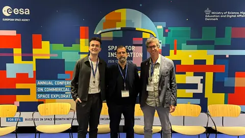 Jaime Jurado, Joaqu&iacute;n P&eacute;rez y Luis G&oacute;mez Hortig&uuml;ela durante el certamen celebrado en Copenhague / Foto: ICP-CSiC.