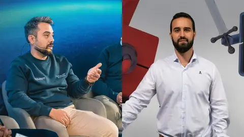 Rub&eacute;n Gil, CEO de Vig-Sec Drone y Endika Gil-Uriarte, CEO de Alias Robotic / Fotos: Business Factory Aero - BFAero y Alias Robotics