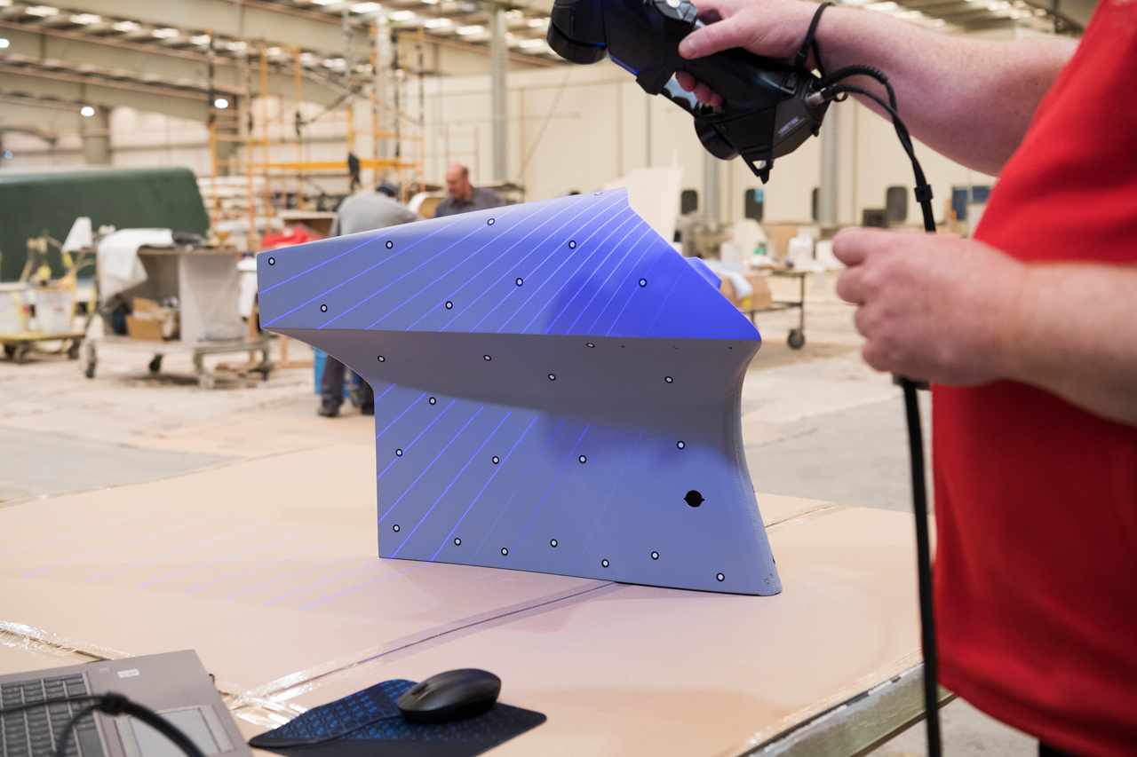 En IIR realizan el escaneo de piezas y se obtiene un gemelo digital, un modelo 3D de la misma en forma de malla muy precisa y fiable / Marta Martín.