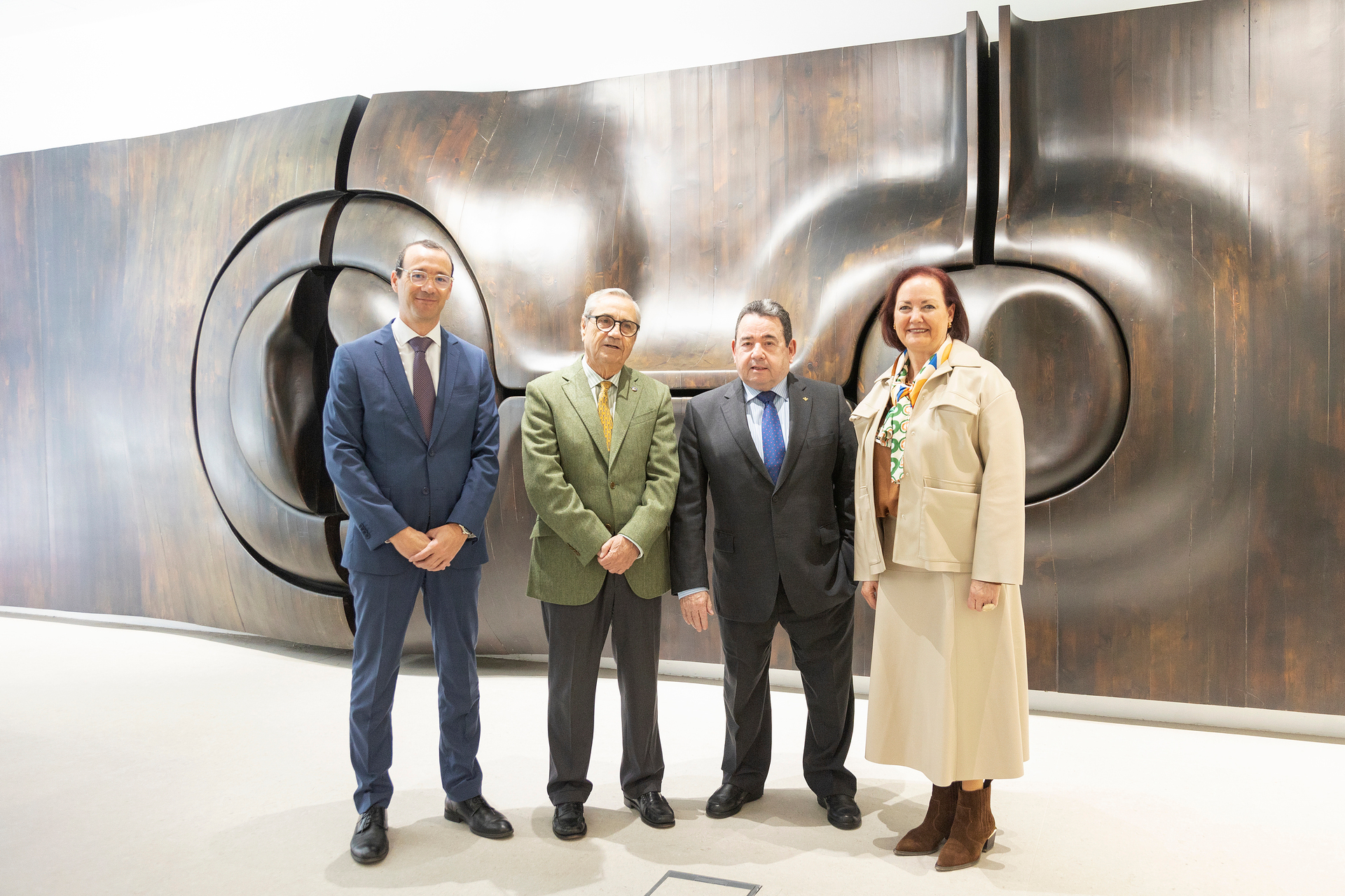 Miguel Ángel Traverso, director de empresas Caja Rural de Asturias; Antonio Fernández -Escandón, presidente FEMETAL; Fernando Martínez, presidente Caja Rural de Asturias y Maria Pérez, secretaria general de FEMETAL / Foto cedida