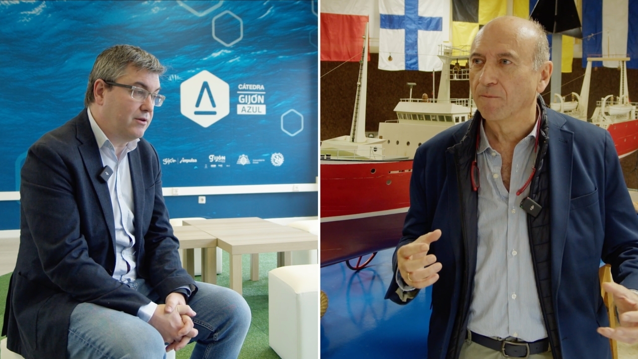Rubén González, director Cátedra Milla del Conocimiento Gijón Azul; e Indalecio Estrada, director CIFP del Mar.
